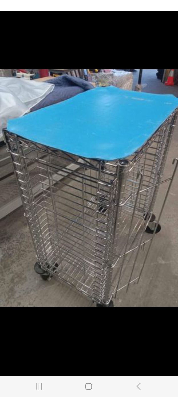 Nexel Side Load Wire Tray Cart with 19 Tray Capacity, 30"L x 18"W x 40"H
