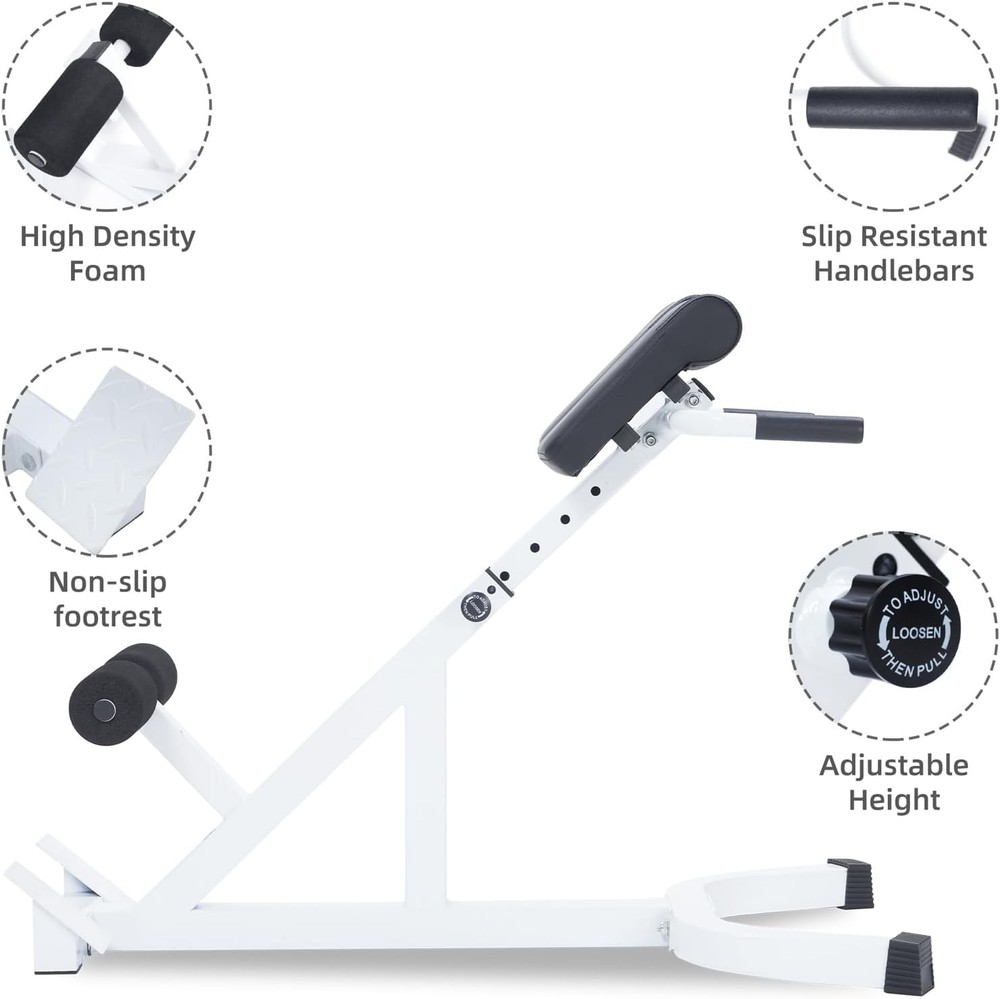 Roman Chair Ultra Extended Bench Adjustable Height Back Exercise Machine