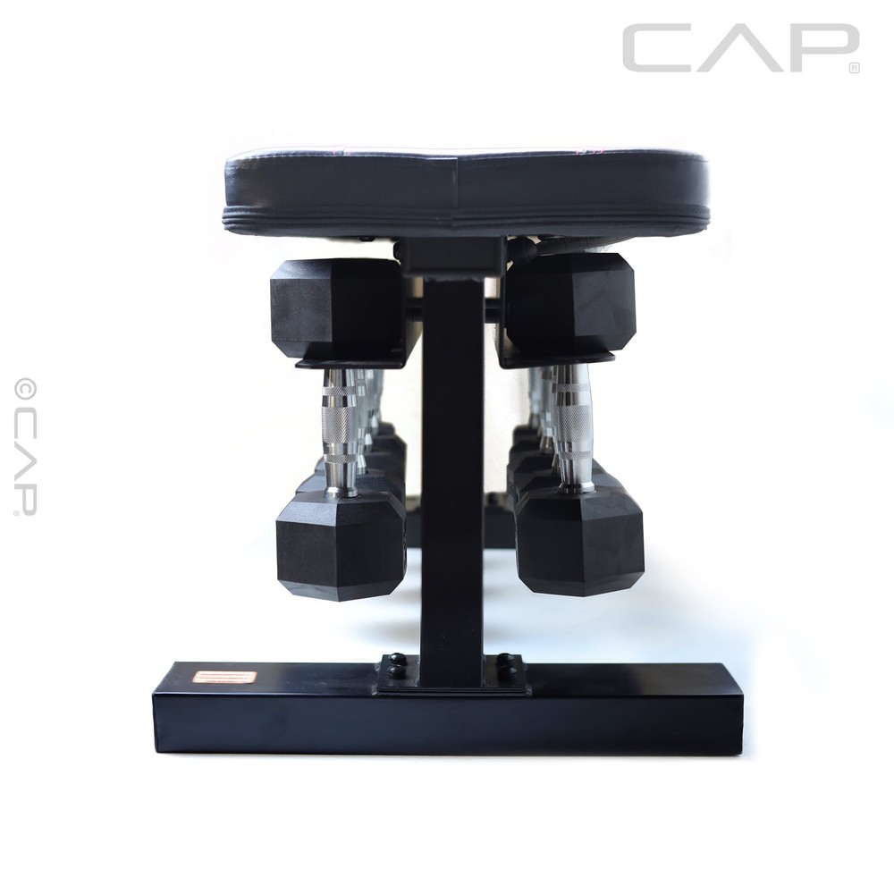 CAP Deluxe Flat Bench with Dumbbell Storage - 600Lb Capacity