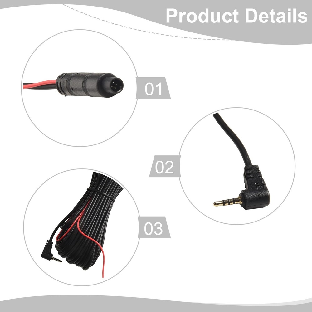 Extension Cable Dash Cam Cable Extension Cable Rear View 1 Piece AV Cable