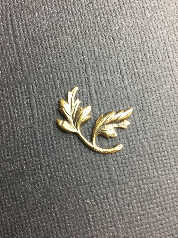 32803 - 3 Pc Brass Oxidized Double Leaf Jewelry Finding