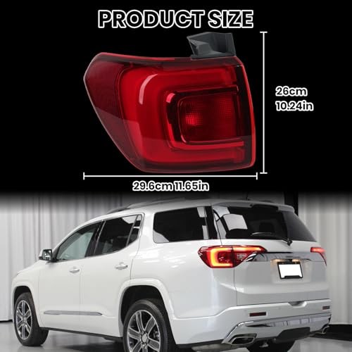 Tail Light Assembly for GMC Acadia 2017 2018 2019 Left Driver Side Red Shell