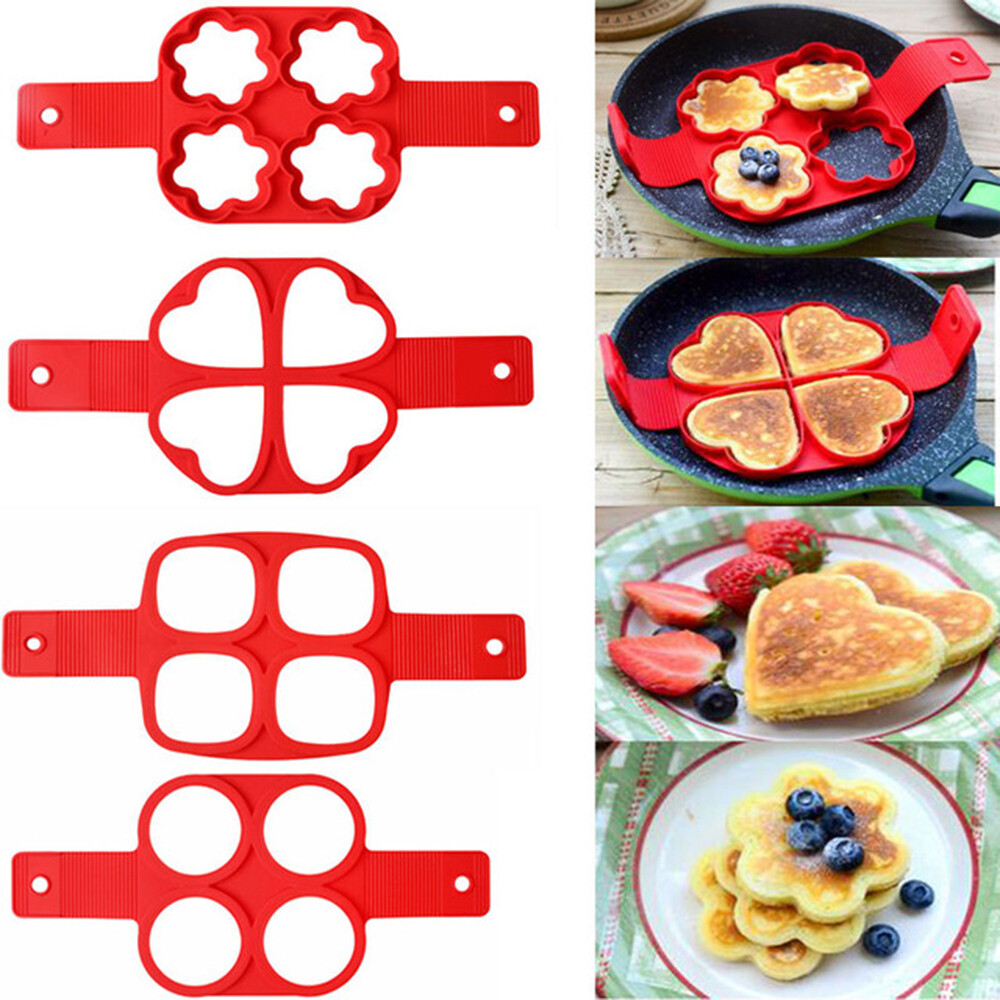 Silicone Fried Egg Ring Maker Non Stick Pancake Maker Cooking Tool Cheese Pan