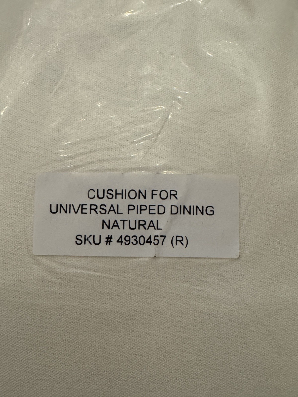 1 POTTERY BARN Piped Universal Outdoor Dining Chair Cushion Natural-New