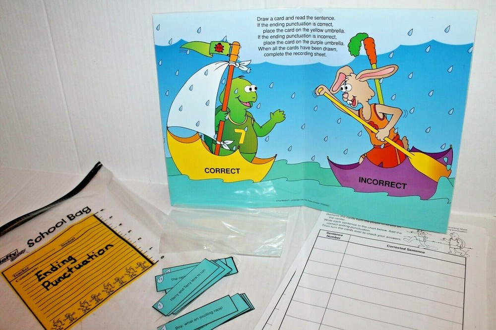 Punctuation Educational Folder Game Language Arts Center Activity Grades 2-3