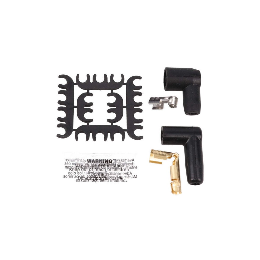 Red 8.5mm Chevy Small Block Under Header Spark Plug Wire Set w/ 90° Plug Boots