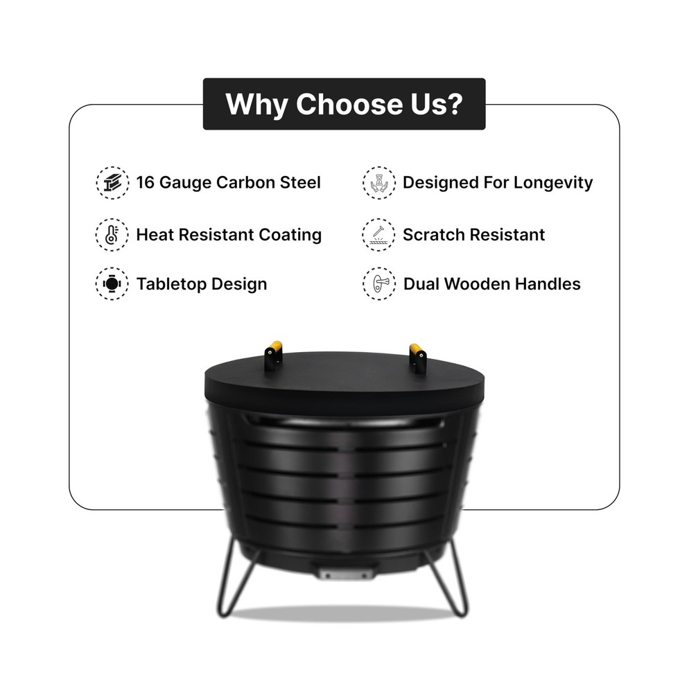 FEBTECH Firepit Lid Round 25.5 inch Compatible for 25" Smokeless Fire Pit - 1...
