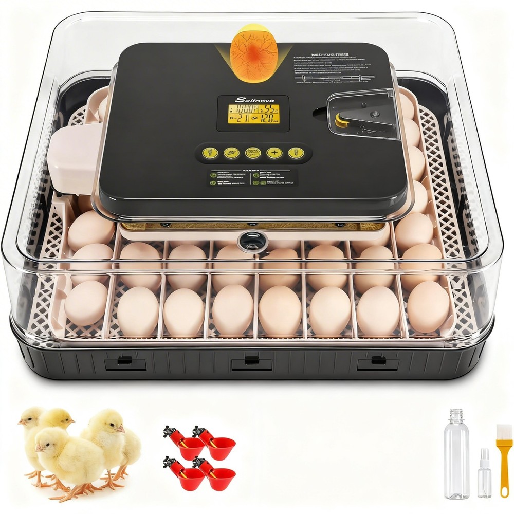 56 Egg Incubators for Hatching Eggs with Automatic Egg Turning and Humidity Gray