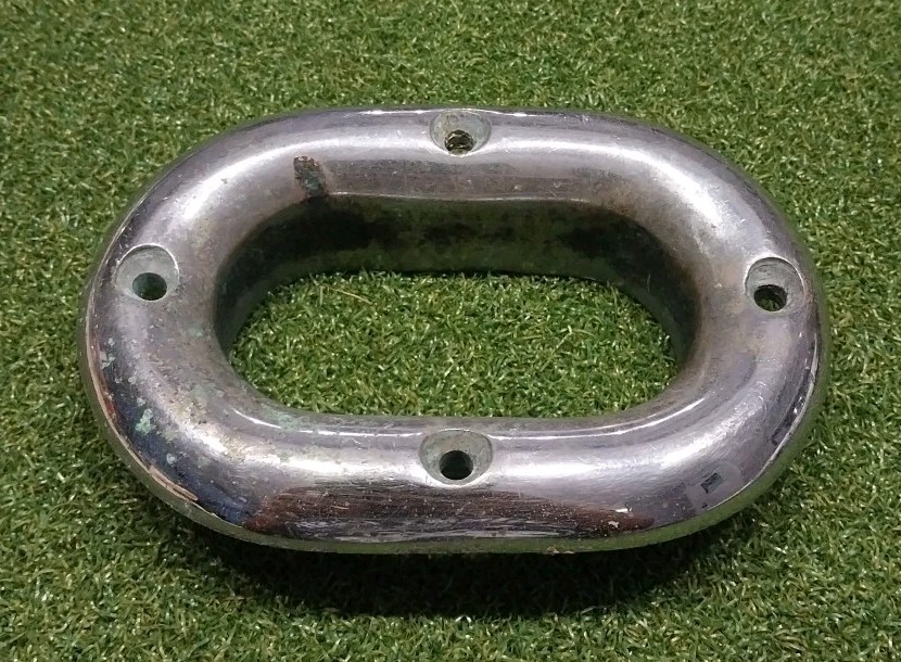 Vintage Heavy Oval Boat Hawse Pipe 4.25" x 6.25" Chrome Plated Bronze