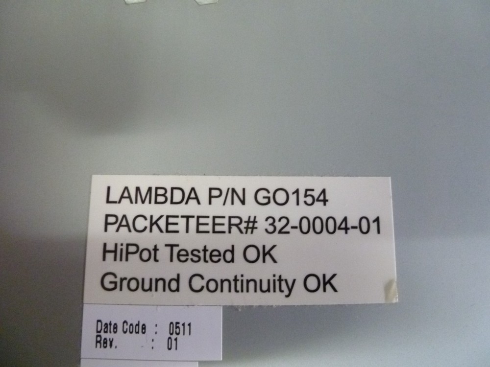 LAMBDA GO154/PACKETEER 32-0004-01 SWITCHING Power Supply