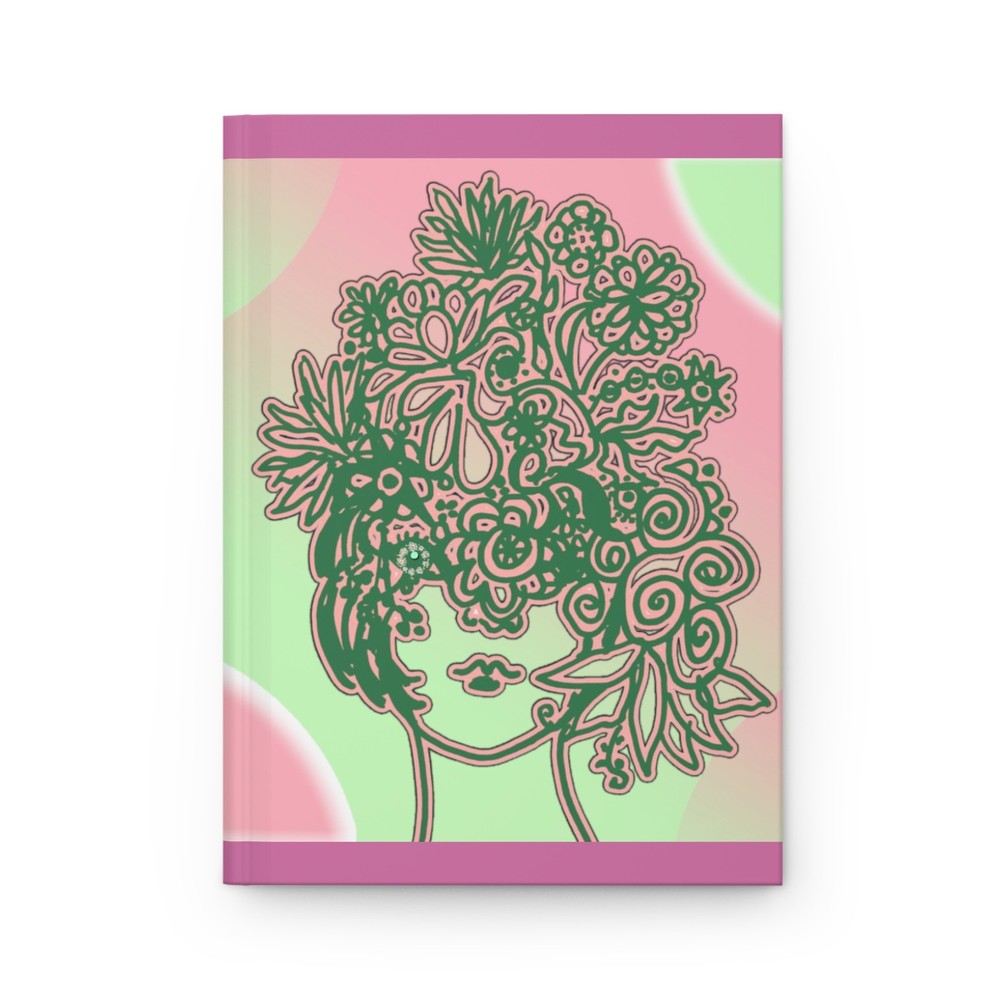 Flower Queen Doodle Hardcover Journal | Matte Notebook