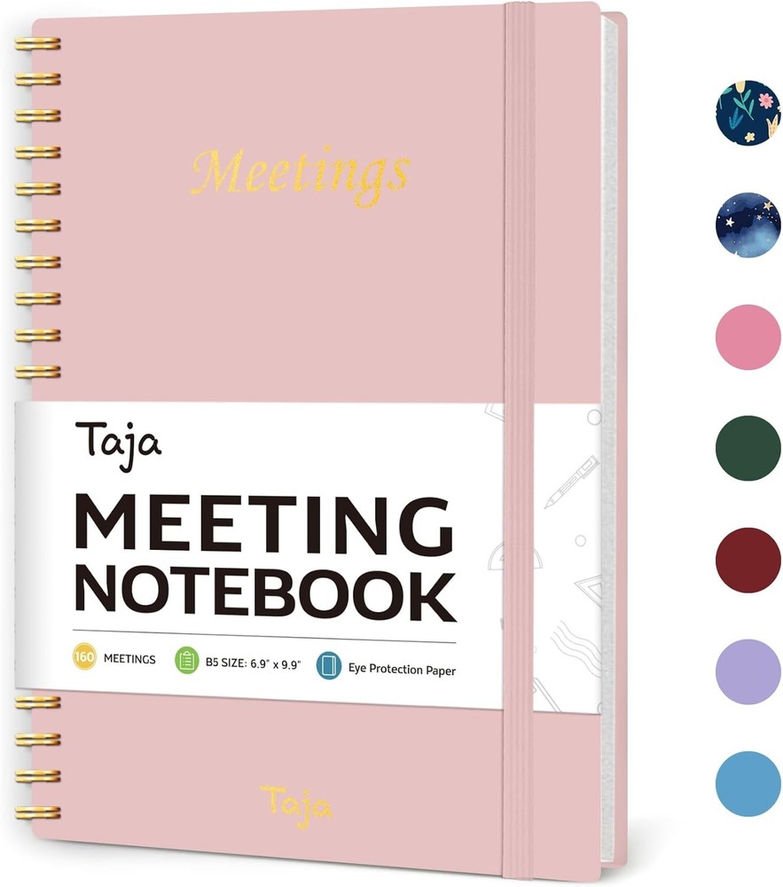 Meeting Notebook for Work Organization - Planner 1 Pack, c. Pink