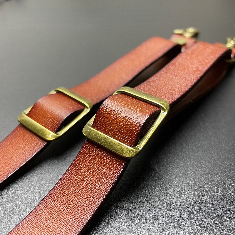 Adjustable Soft Leather Suspenders X Back Belt Hook or Clip Replaceable