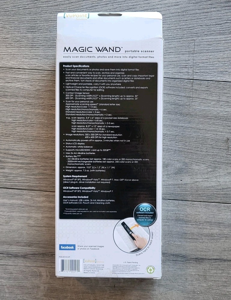 VuPoint Magic Wand ST415 Portable Handheld Scanner - Digitizes Docs & Photos