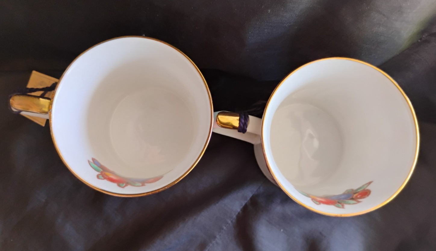 New with Tag Queens Fine Bone China "Covent Garden" Pattern Mugs, Set of 2