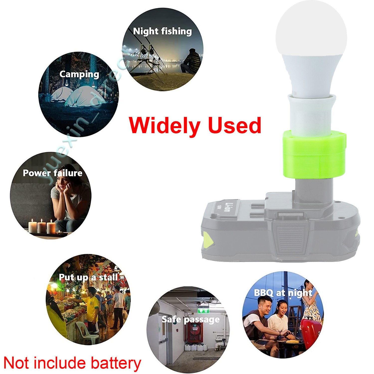 LED Work Light Bulb Portable Lamp For Ryobi 18V Series Battery Cordless E27 Bulb