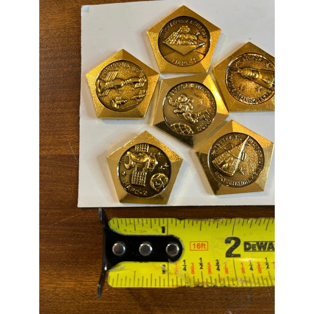 Vintage Soviet Union Space Program Badges Pins Collector
