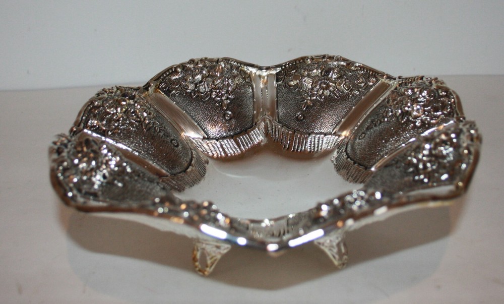 Studio Silversmiths Oval Footed Tray 10" X 8" X 3.5"H New in Box