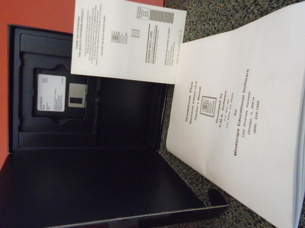 Vintage Mindscape Educational Software gradebook plus