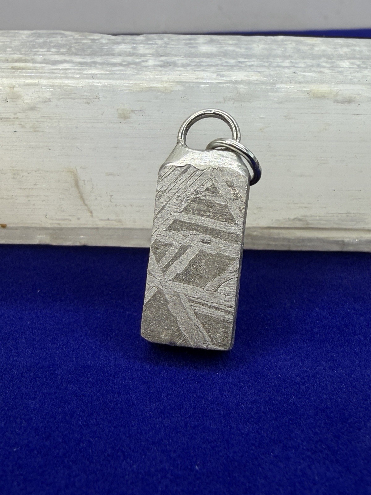 Aletai Meteorite Pendant, Space Jewelry, Etched Iron Widmanstätten 10.10g