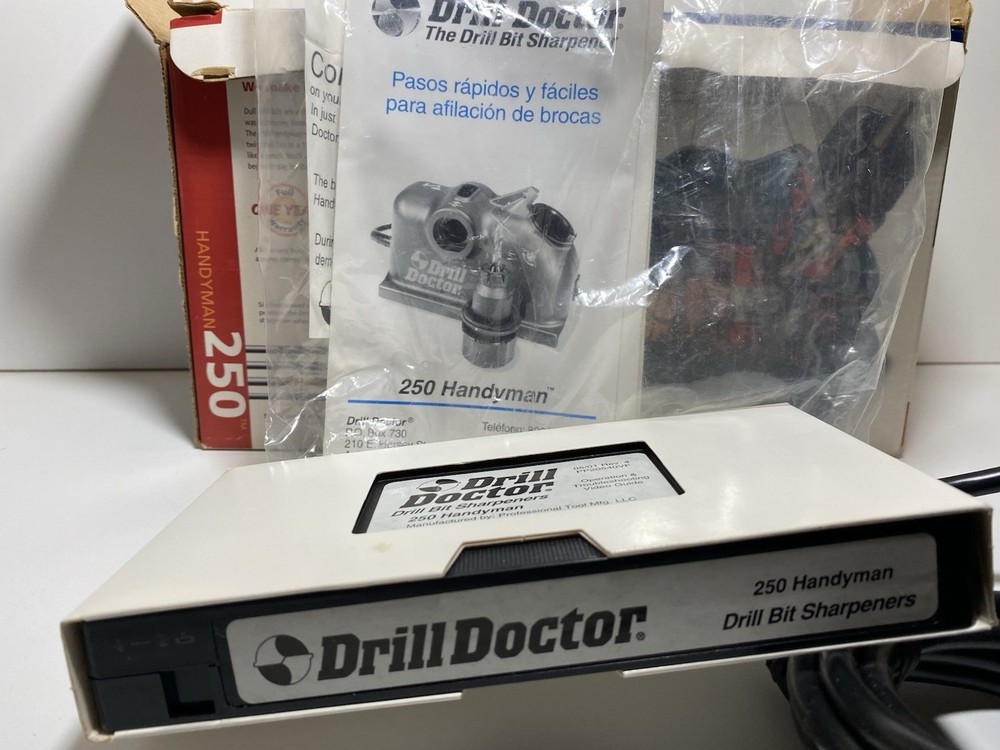 Drill Doctor 250 Handyman Drill Bit Sharpener + Instructional VHS