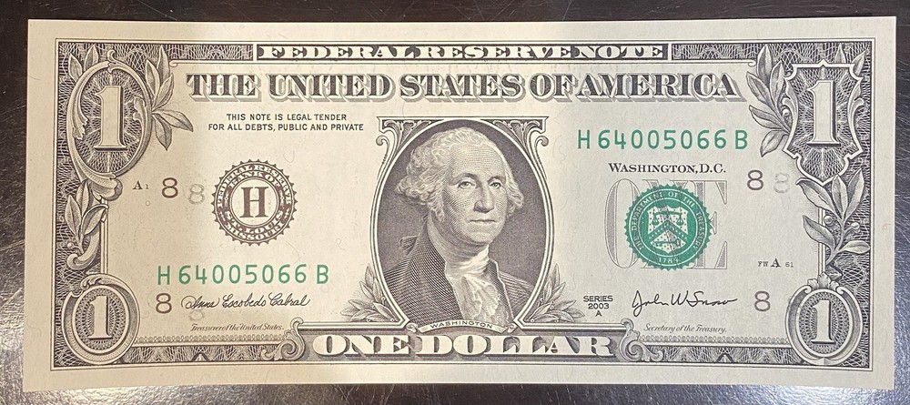 6 $1.00 Error Group G Series 2003 A
