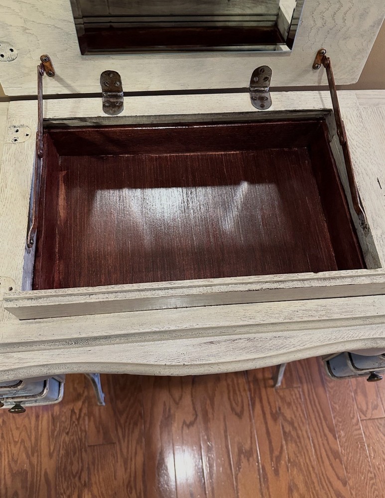 antique vanity desk with mirror