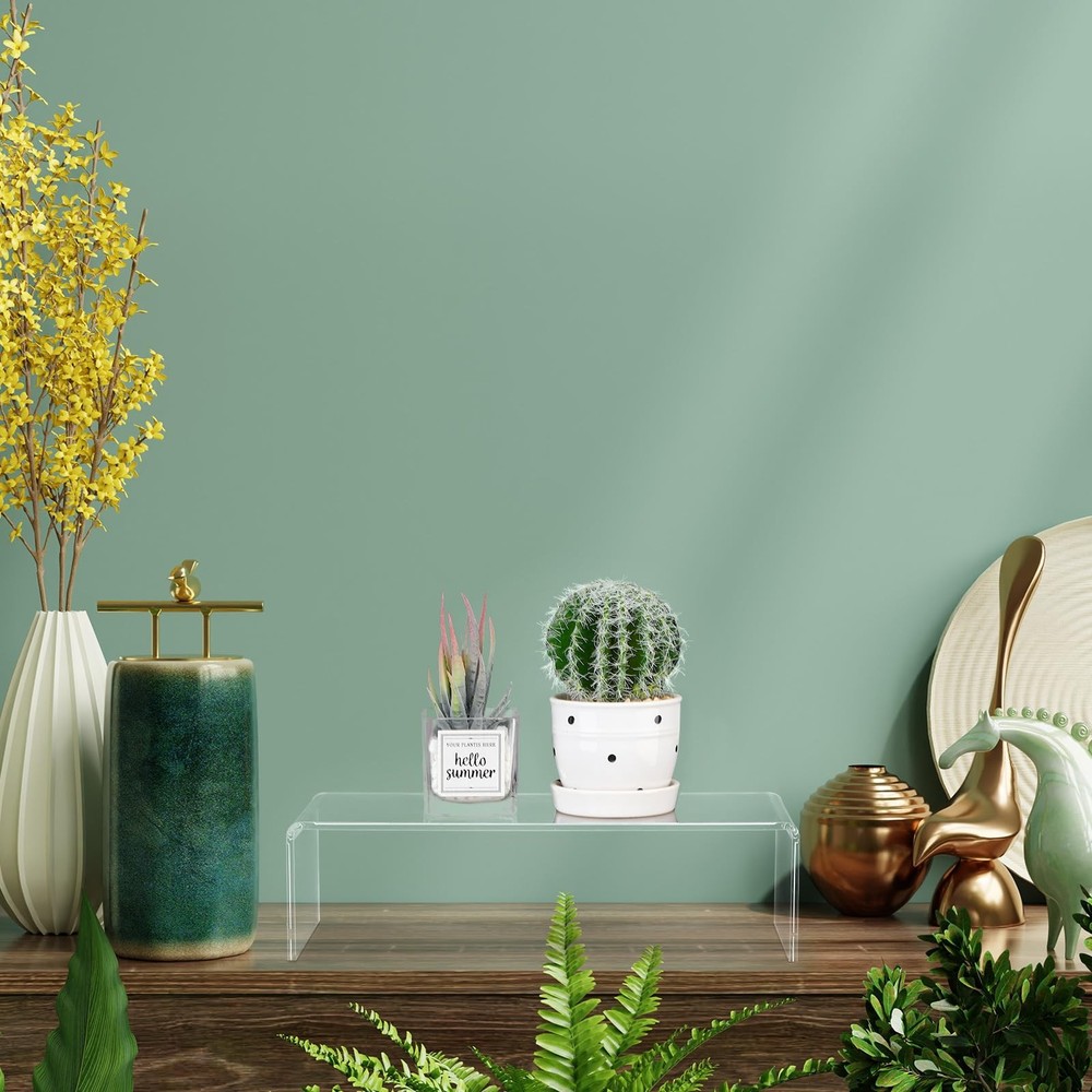 4 Pcs 12 Inch Acrylic Display Risers Rectangular Clear Cupcake Stand Holder L...