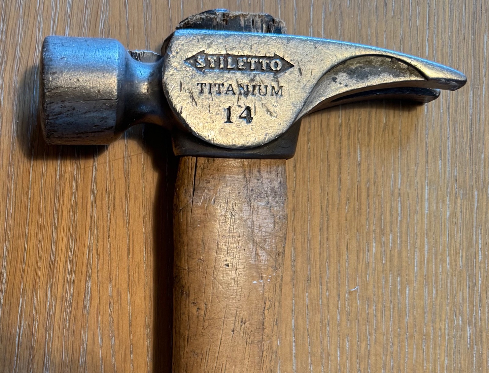 Stiletto 14 Oz Titanium Hammer With 18 In. Curved Handle - used