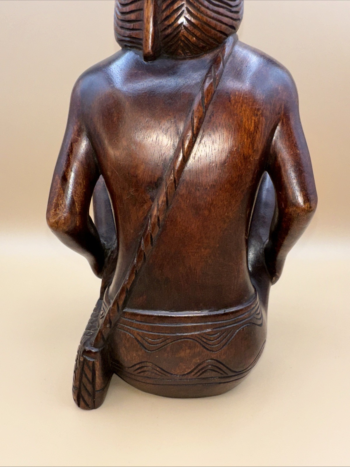 RARE!! VTG AFRICAN MAKONDE MAASAI HAND-CARVED EBONY WOOD SEATED WOMAN SCULPTURE