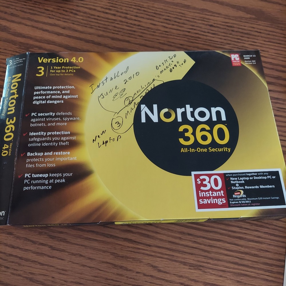 Norton From Symantec Norton 360 Version 4.0 CD Only