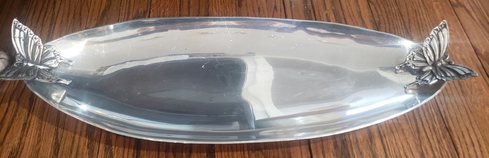 Pre-owned Large Aluart butterfly Aluminum Serving Dish