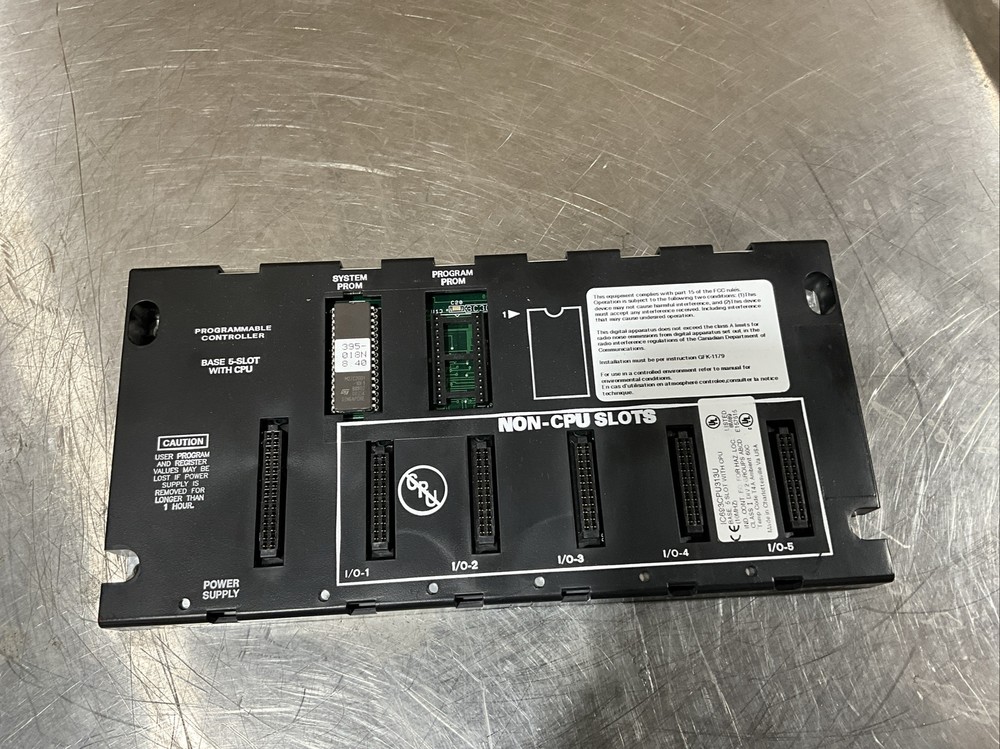 GE Fanuc Programmable Controller, Base 5 Slot, with CPU USED SURPLUS