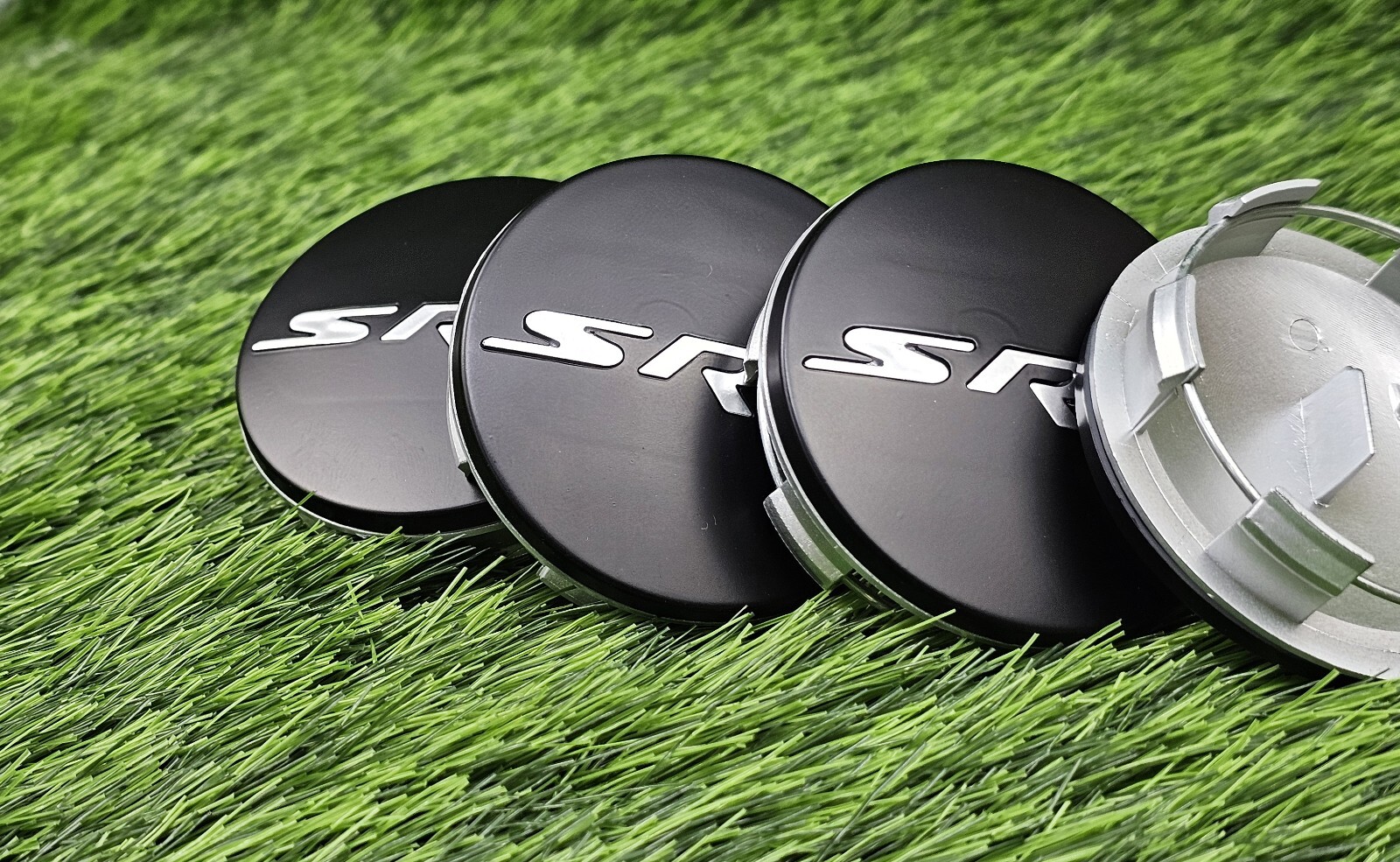Set of 4 SRT Wheel Center Hub Caps 2015-23 Dodge Charger Challenger Black Silver