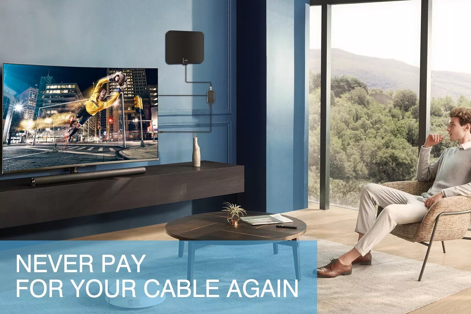 8000 Miles Digital TV Antenna Indoor HDTV Amplified Signal Booster 4K HD 1080P