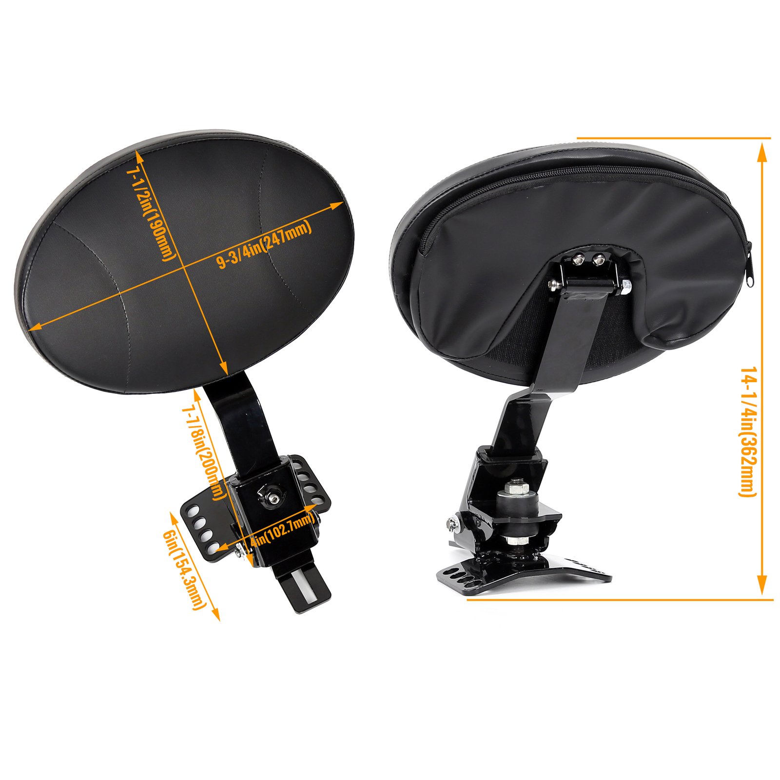 Adjustable Driver Backrest For Harley Road King 97-24 One-Piece Slotted Seats