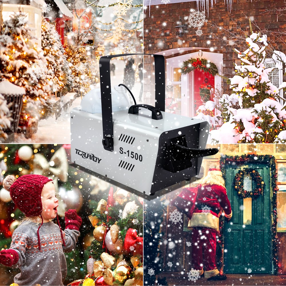 2Pcs 1500W Snow Machine Snowflake Maker Machine Stage DJ Flake Effect w/Remote