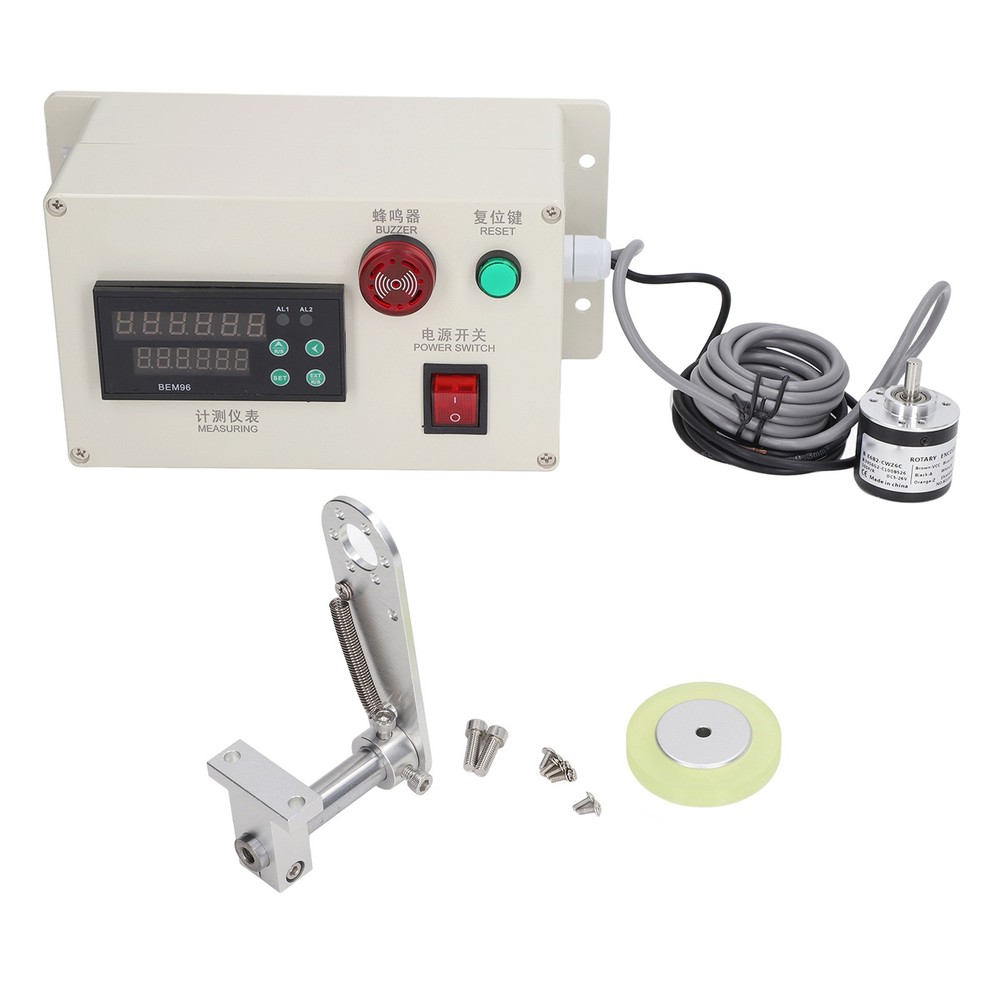 Digital Yard Meter Counter With Spring Bracket 6 Digit Roller Cable Wheel New