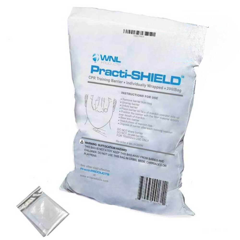 CPR Training Manikin Protectors - 200 Individually Wrapped Practi-Shields