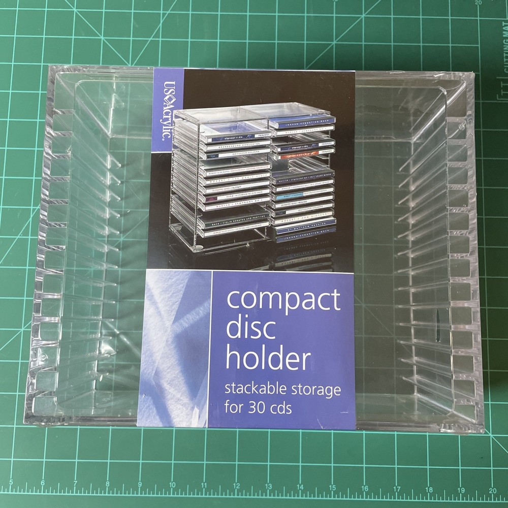 NEW Acrylic CD Storage Rack 30 Disc Holder Organizer Desktop Stackable Tower