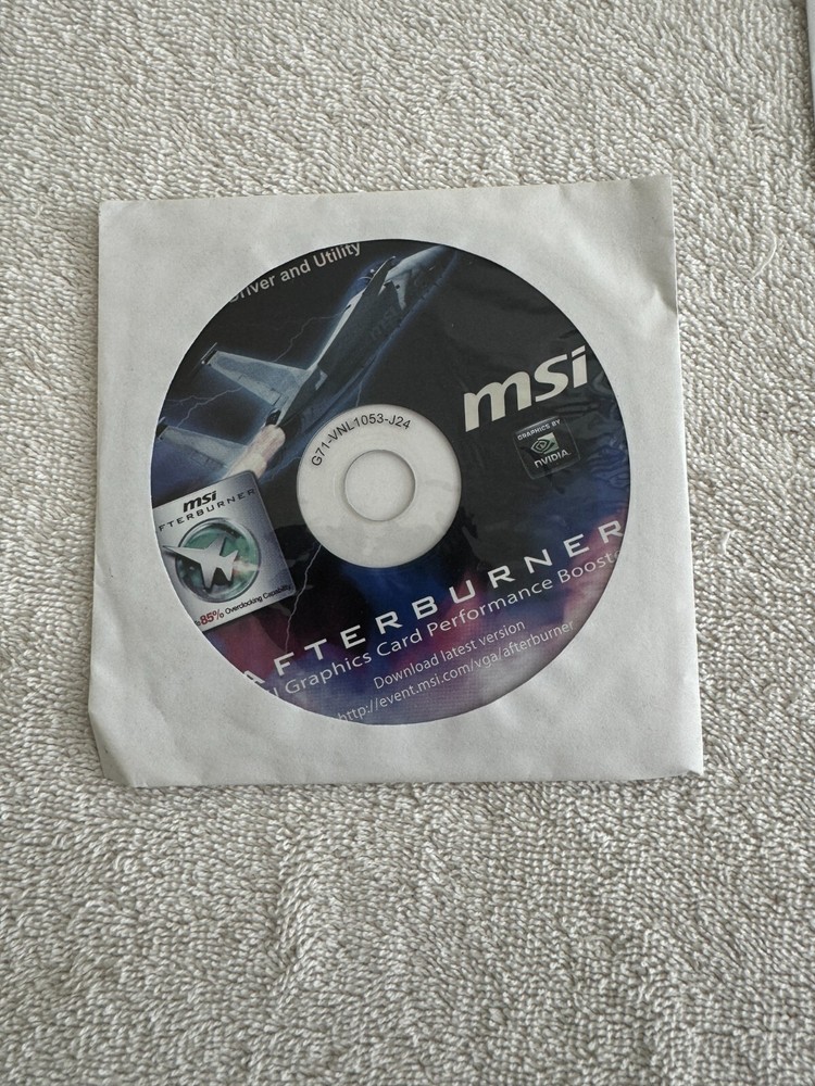 AFTERBURNER MSI GRAPHICS CARD Software for Windows OS CD-ROM