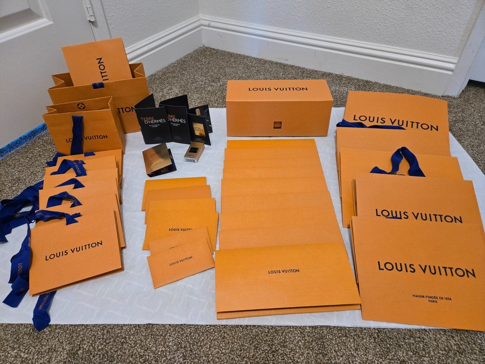 Assorted Louis Vuitton packaging