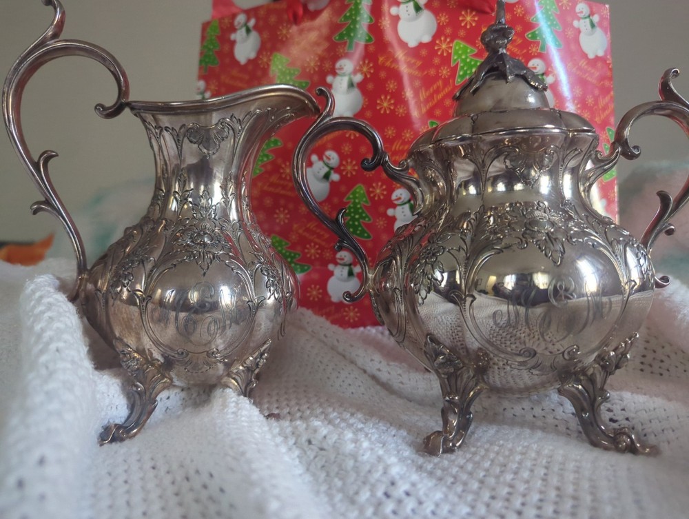 Vintage Reed and Barton Winthrop Tea Set Silver Plate 3-Piece Teapot Cream