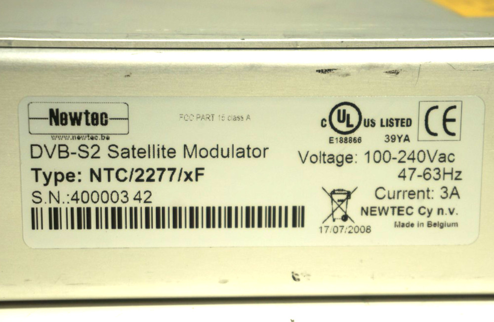 Digital Video Brocasting Newtec - Azimuth DVB-S2 - Broadcast Satellite Modulator