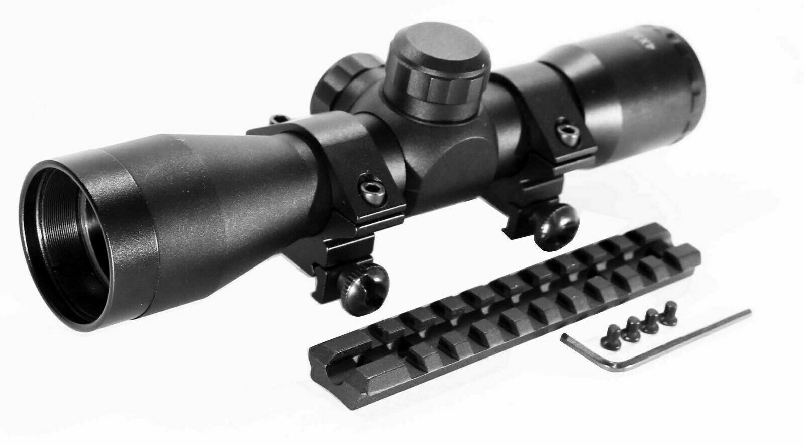Ruger 10/22 Combo Kit With 4x32 Rifle Scope Rings Rail Mount mil dot reticle blk