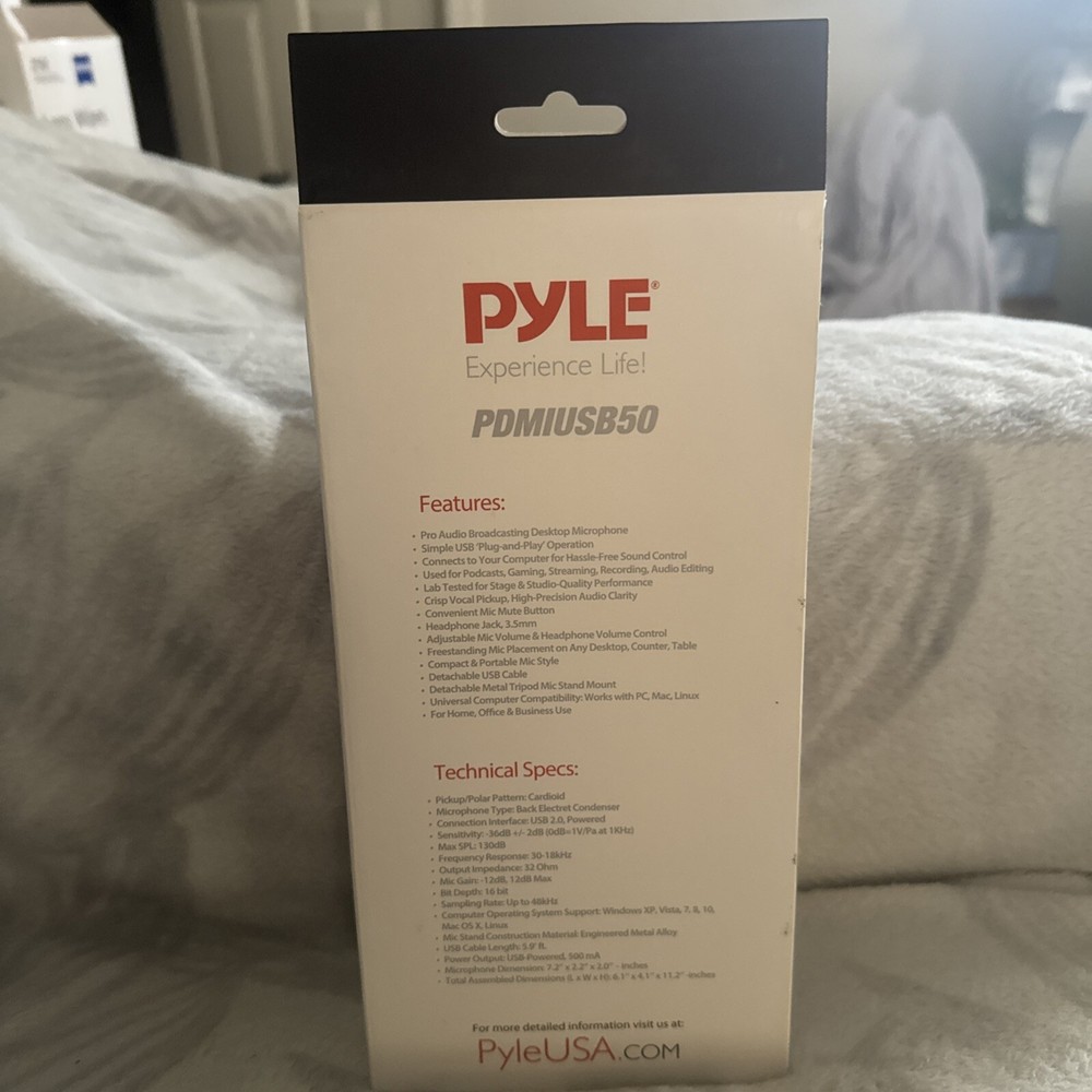 Pyle USB Plug & Play Computer Microphone, For Podcast Gaming & Streaming, Black