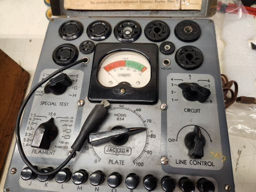 Rare Jackson Model 634 Dynamic Tube Tester , Manual