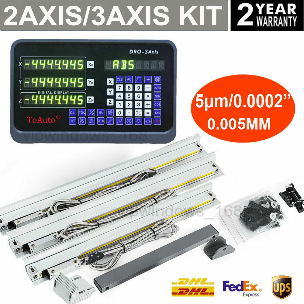 3Axis 2Axis Digital Readout DRO Display & Linear Scale TTL Glass Sensor Kit CNC