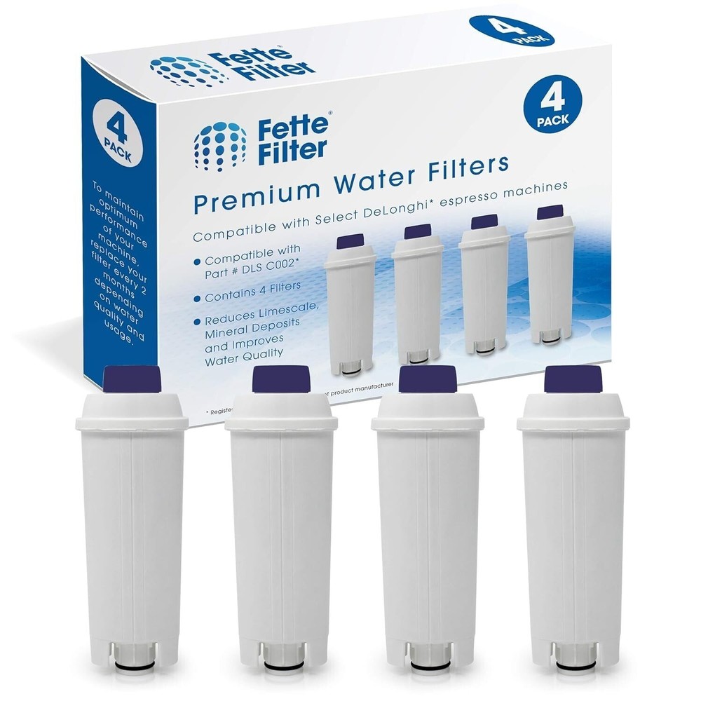 Fette Filter Coffee Machine Filter for Delonghi Filter DLSC002 (Pack of 4)
