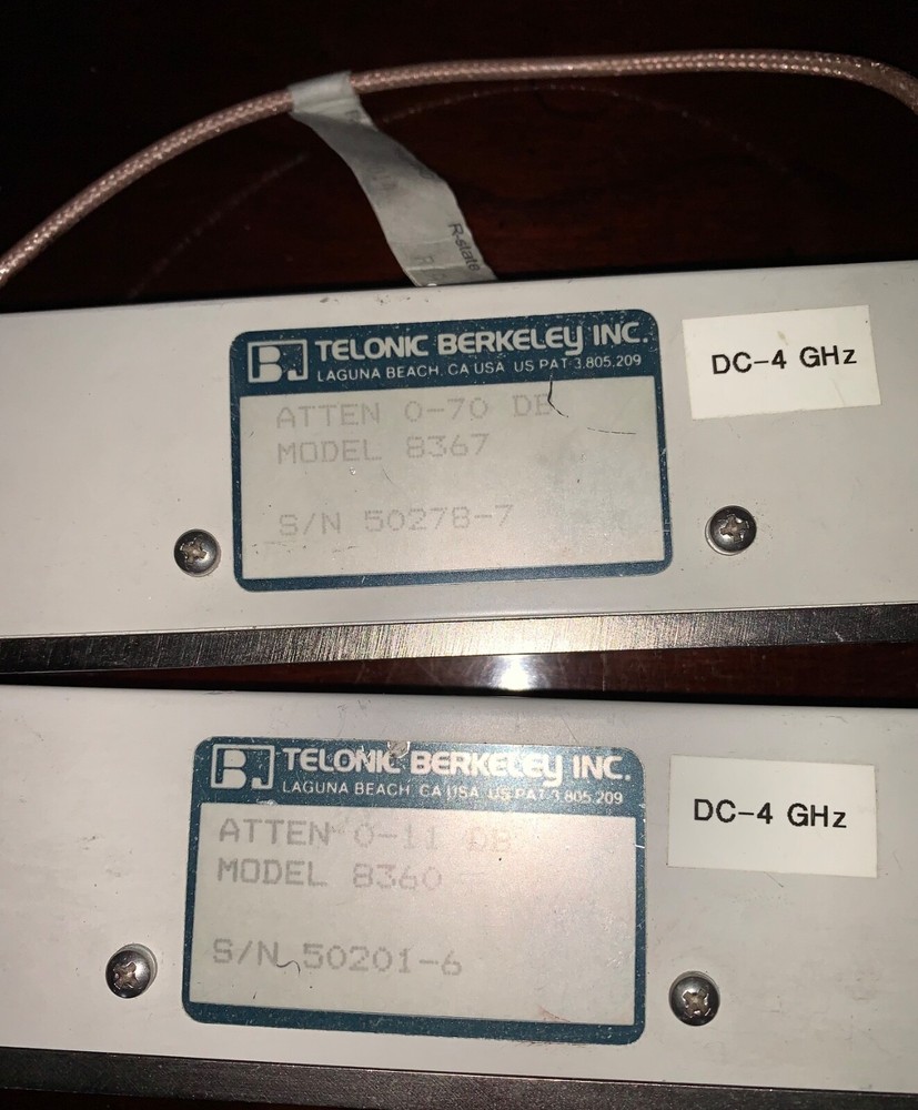(2)Telonic Berkeley 8360 & 8367 Programmable Attenuators with Cables